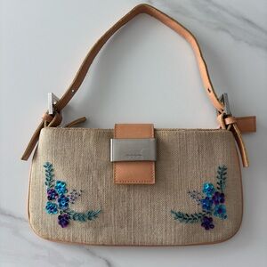 XOXO Beige Floral Embroidered Women's Bag Y2K